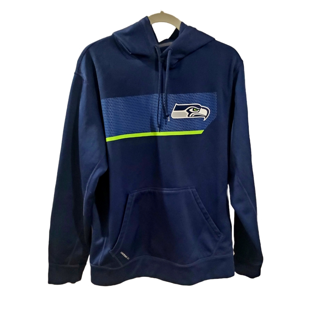 Seattle SEAHAWKS Therma-Fit Nike hooded sweatshirt NEW condition Men's Medium